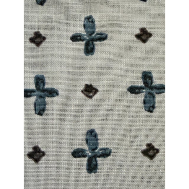Traditional Katie Leede Amun Border 100% Linen Fabric 4 6/8 Yards For Sale - Image 3 of 6