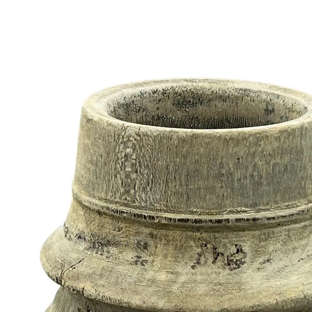 Vintage Indian Wood Vessel For Sale - Image 4 of 5