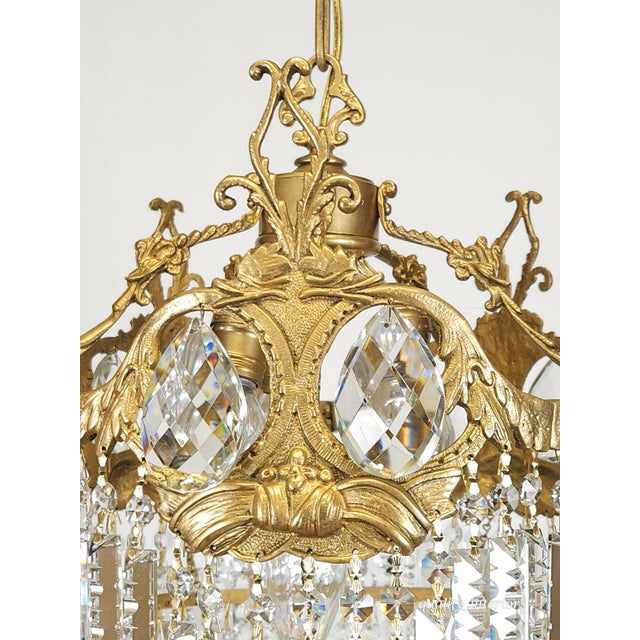 Gold Antique Circa 1910 Double Serpent Wedding Cake Chandelier - Rare For Sale - Image 8 of 12