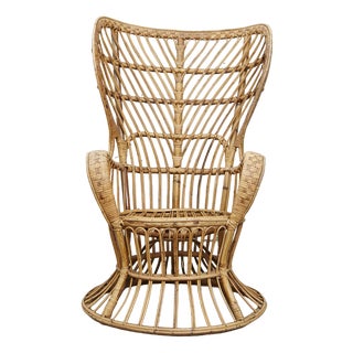 Rattan Conte Biancamano Chair by Gio Ponti, 1950s For Sale