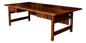 Brazilian Modern Rosewood Desk With Dual Drawers — Brazil, 1960s