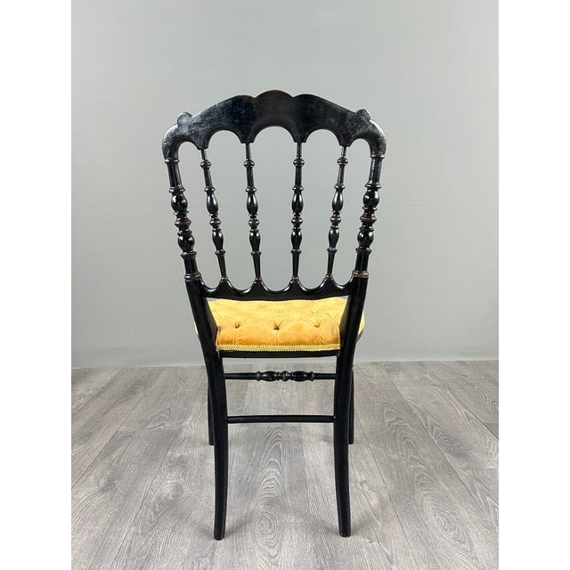 19th Century Napoleon III Chairs in Blackened Wood, Set of 4 For Sale - Image 10 of 12