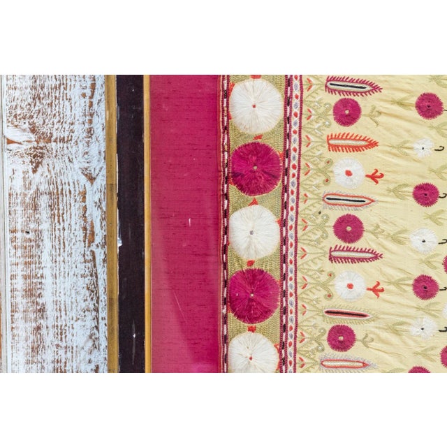 Textile Antique Framed Silk Embroidered Wedding Shawl For Sale - Image 7 of 9