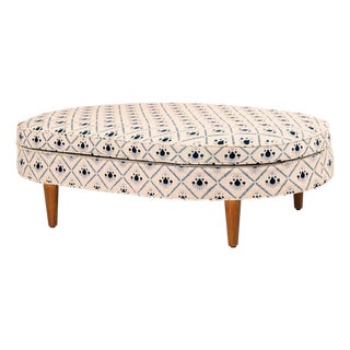 Oxford Blue Carlotta Ottoman by Ceraudo For Sale