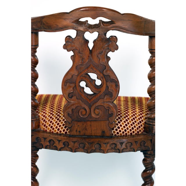 Gothic Revival Yew Tub Chair With Barley‑Twist Supports, Circa 1880 For Sale - Image 11 of 18