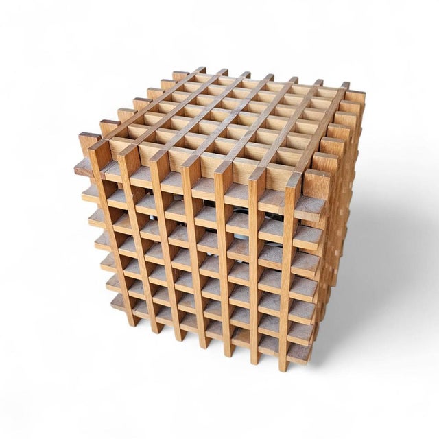 Mid-Century Modern Wood Cube Table Lamp, Italy, 1960s For Sale - Image 10 of 10