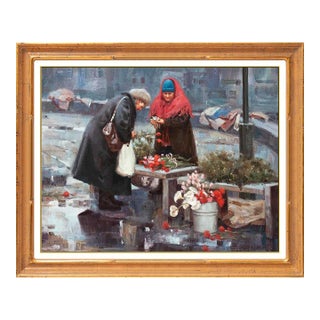 Mid 20th Century At the Market, Gary Niblett For Sale