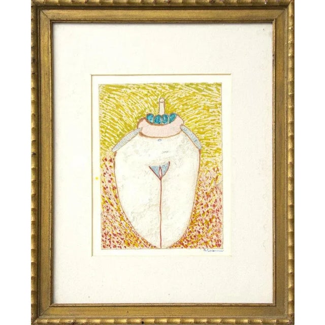 Pandora Vase is a beautiful artwork realized by Anonymous Artist in the late 20th Century. Colored mixed media drawing on...