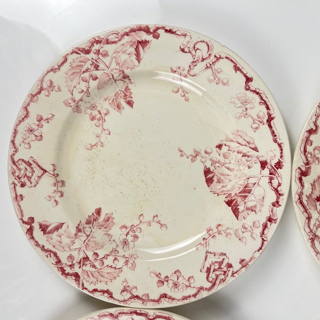Ceramic Vintage Terre De Fer Dinner Plates from KG Lunéville, 1800s, Set of 4 For Sale - Image 7 of 16