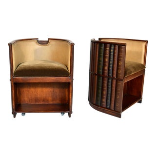 Maitland Smith Library Books Barrel Chairs For Sale