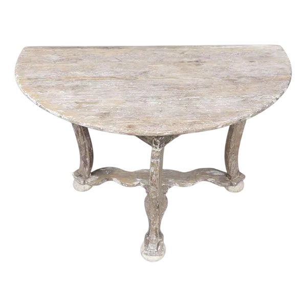 Swedish Baroque Oak Console Table For Sale