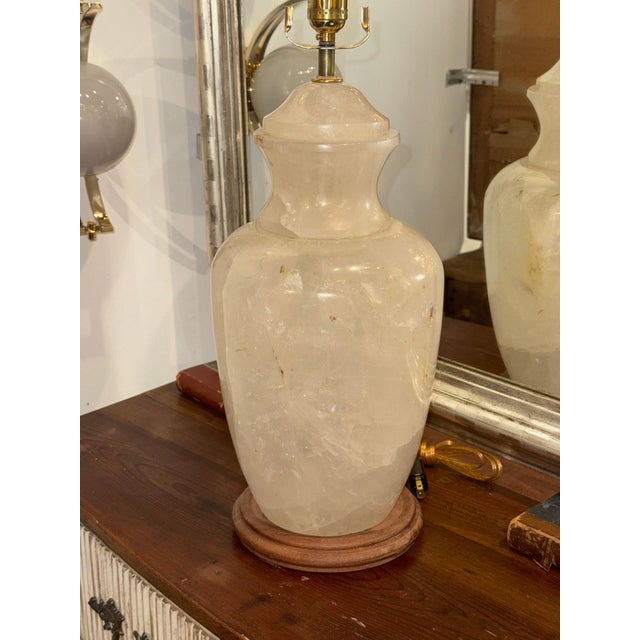 The Large Scale Polished Rock Crystal Lamp is a stunning and elegant lighting fixture. This lamp is perfect for use in the...