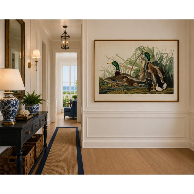 John James Audubon Mallard Duck, Vintage Art Print Reproduction From Birds of America by John James Audubon, 48″ × 32″ For Sale - Image 4 of 10