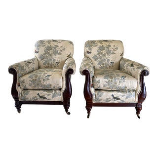 Custom Calico Corners Club Chairs - a Pair For Sale