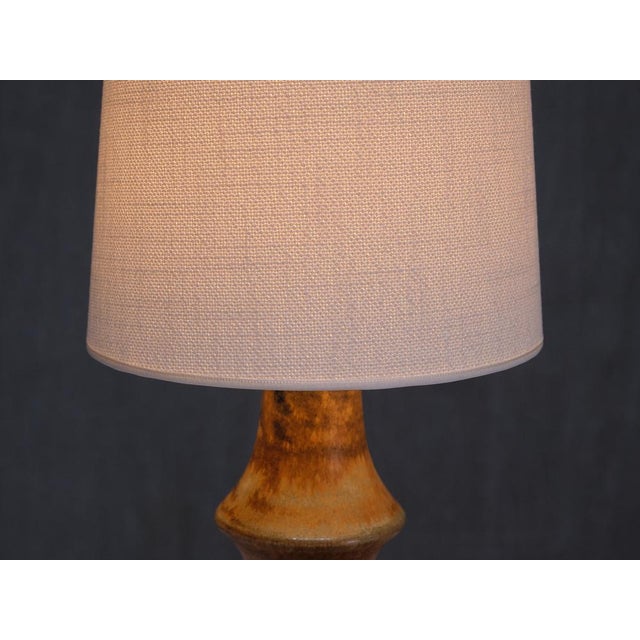 Textile Swedish Ceramic Table Lamp by Bruno Karlsson, 1960s For Sale - Image 7 of 12