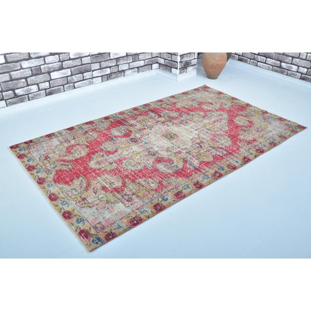 Handmade wool carpet in Turkish Anatolia , Vintage Oushak Rug,Turkish Vintage Anatolian Rug, Handmade wool Rug . One Of...