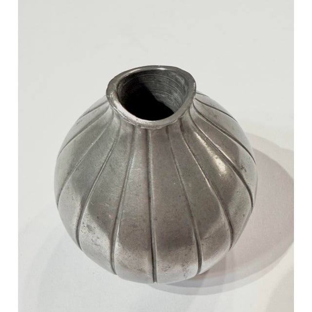 Mid 20th Century Just Andersen - Copenhagen Denmark 1952 Rare Pewter Vase Designed by Arne Ekers. For Sale - Image 5 of 6
