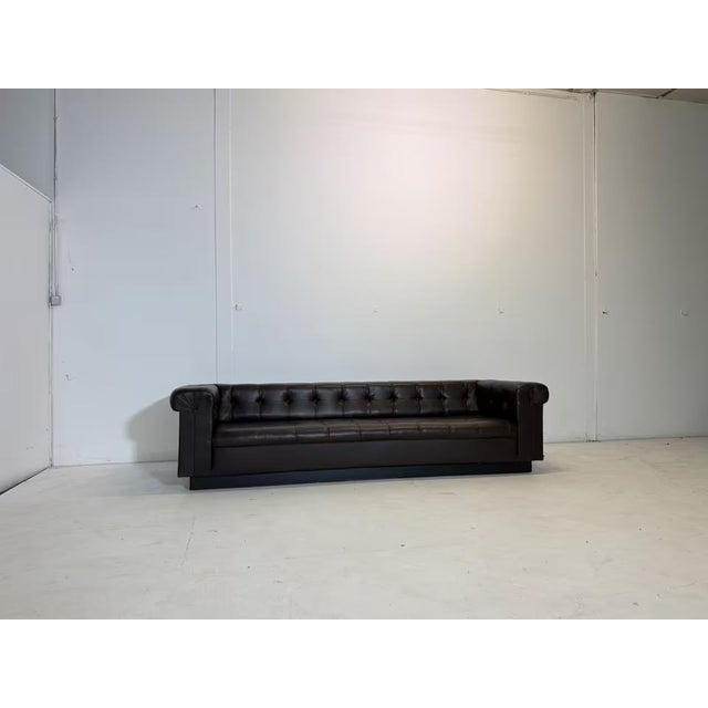 Mid-Century Model 5407 Sofa in Leather attributed to Edward Wormley for Dunbar, 1960s For Sale - Image 6 of 18