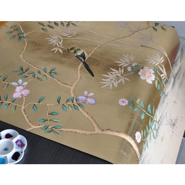 Hand-Painted Chinoiserie Wallpaper For Sale - Image 6 of 7
