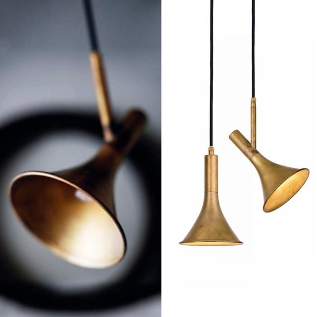Megafon Angle Flush Mount in Raw Brass by Jesper Ståhl for Konsthantverk For Sale - Image 6 of 7