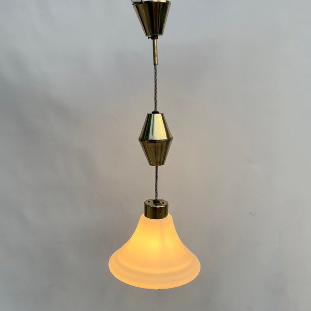 Hanging Lamp, Kamenický Šenov, Czechoslovakia, 1950s For Sale - Image 11 of 13