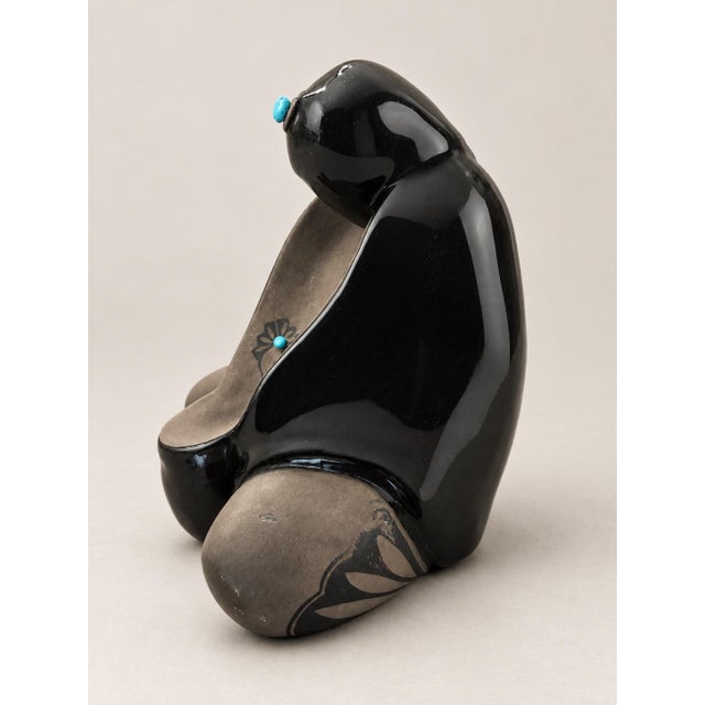 1994 Lawrence Vargas Signed Blackware Mother and Child Ceramic Sculpture For Sale - Image 4 of 11