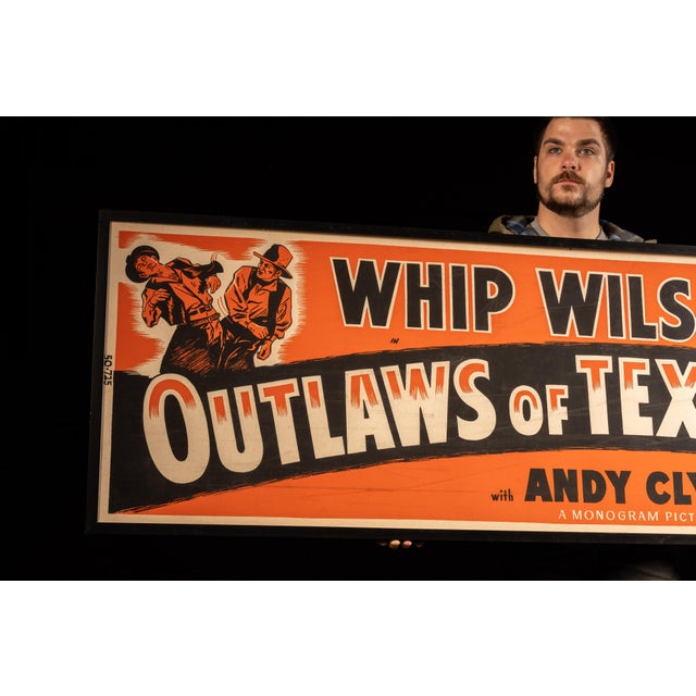 American 1950 Outlaws of Texas Whip Wilson Movie Poster For Sale - Image 3 of 5