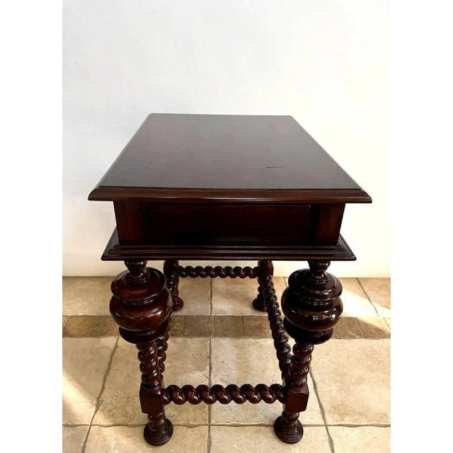 2000 - 2009 Side Table Gothic Style Barley Twist Legs Drawer by Uttermost Furniture For Sale - Image 5 of 10