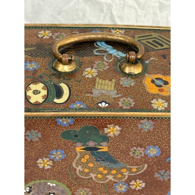 Japanese Cloisonne Enamel Rare Six Drawer Jewelry Chest, Attributed to Inaba For Sale - Image 14 of 16