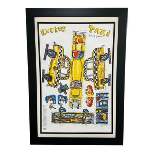 Red Grooms “Ruckus Taxi” Print, Framed