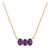 Three Stone Amethyst Oval Necklace | February Birthstone Trilogy Necklace | Dainty Purple Everyday Minimalist Necklace For Sale