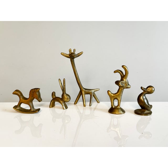Brass Animal Figurines in the style of Walter Bosse, Austria, 1950s, Set of 5 For Sale - Image 11 of 12