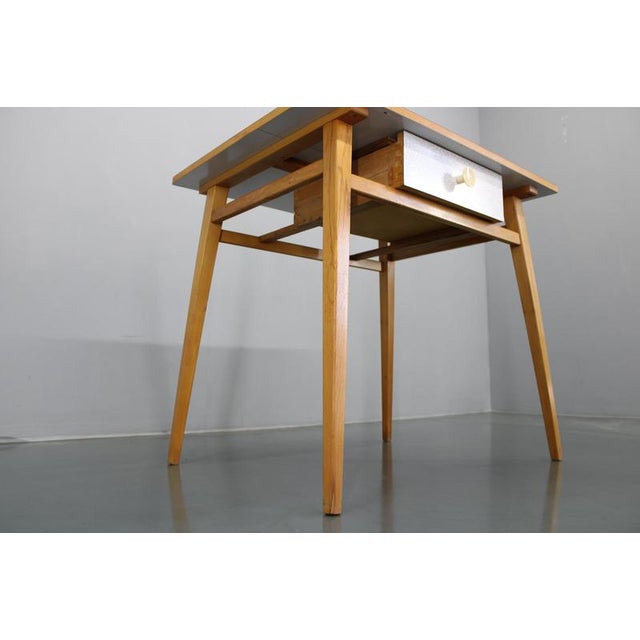1960s Side Table with Formica Top and Drawer, Czechoslovakia, 1960s For Sale - Image 5 of 18
