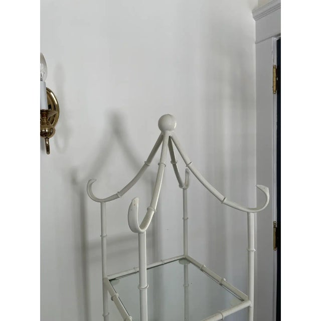 Chinoiserie Mid Century Faux Bamboo Pagoda Etagere For Sale - Image 3 of 7