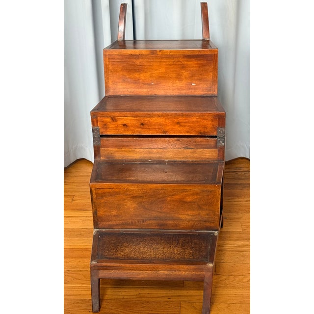 Wood 1980s Regency Mahogany and Cane Metamorphic Chair to Steps For Sale - Image 7 of 16