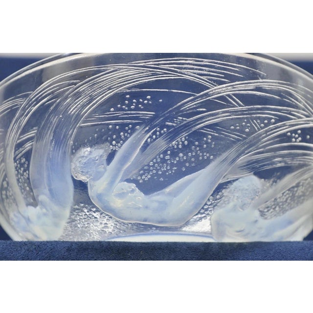 René Lalique Ondines Opalescent Glass Swimming Mermaids French Dish Bowl. Item featured is signed "Lalique," stunning...