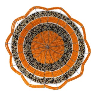 Glass Beaded Decorative Bowl - Handmade in Kenya For Sale