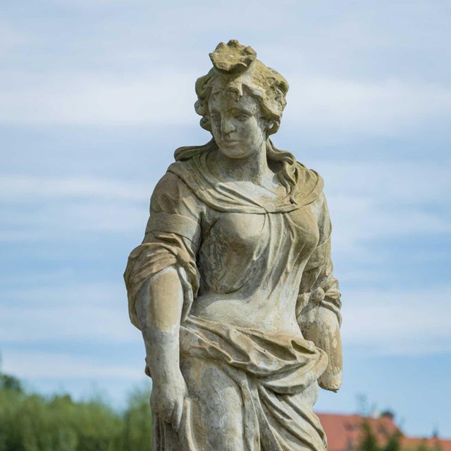 Garden Sculpture of Goddess Hera with Peacock, 1800s For Sale - Image 4 of 14
