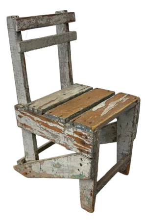1940s Hand-Built Primitive Painted Chair
