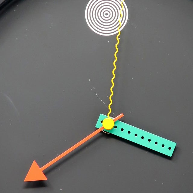 1980s Postmodern Wall Clock by Shohei Mihara for Wakita For Sale - Image 4 of 6