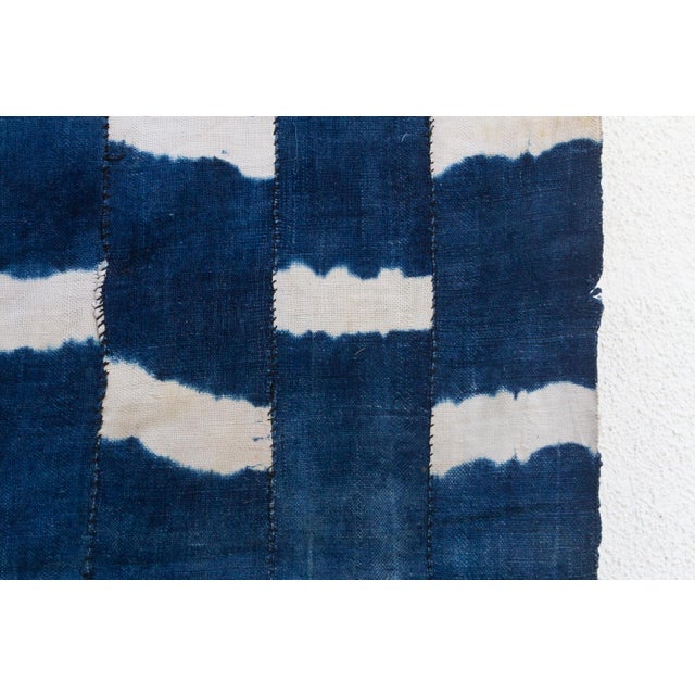 1970s Bold Block Indigo Mud Cloth Throw For Sale - Image 5 of 7