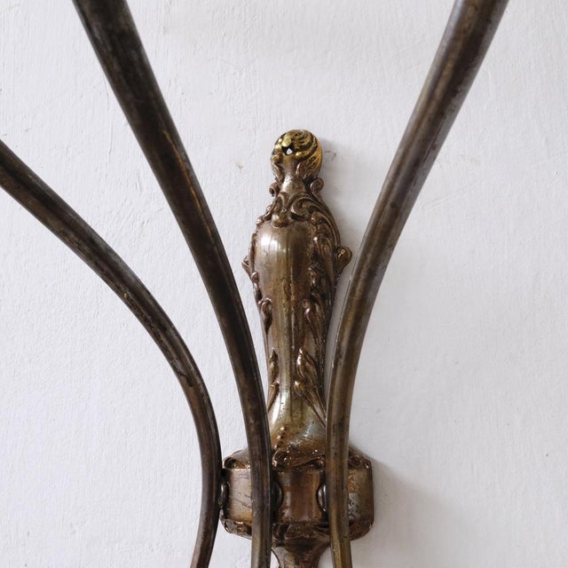 Original 3-Arm Wall Lights, Italy, 1950s, Set of 2 For Sale - Image 5 of 17