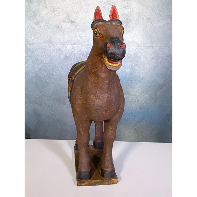 Antique Wooden Horse Sculpture, 1890s For Sale - Image 9 of 18