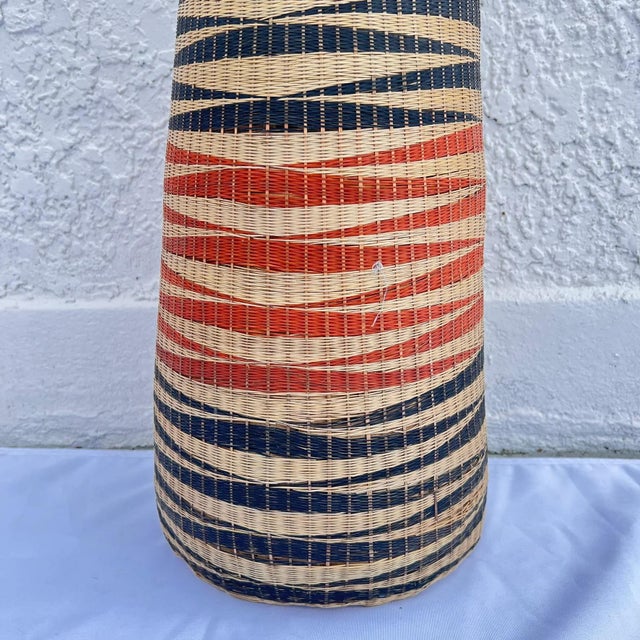 Early 20th Century Early 20th Century Tutsi Wedding Basket Vase Rwanda 47 inch For Sale - Image 5 of 8