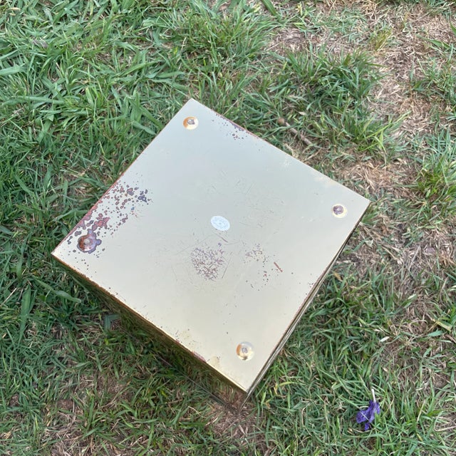 Metal Woven Brass Wastebasket For Sale - Image 7 of 9