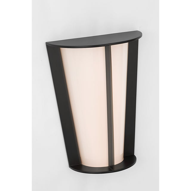 Visual Comfort Barbara Barry for Visual Comfort Signature Phinn 12" Tapered Sconce in Modern Iron with White Glass For Sale - Image 4 of 9