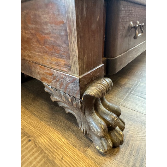 Antique Carved Oak Console Buffet Table. For Sale - Image 10 of 12