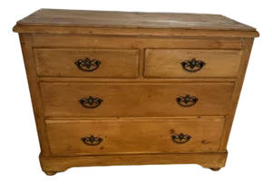 Two Over Two Drawers - Antique Pine Chest of Drawers From England