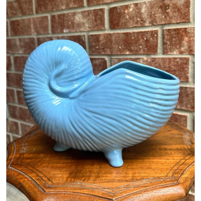 Ceramic Vintage Porcelain Nautilus Shell Cachepot For Sale - Image 7 of 7