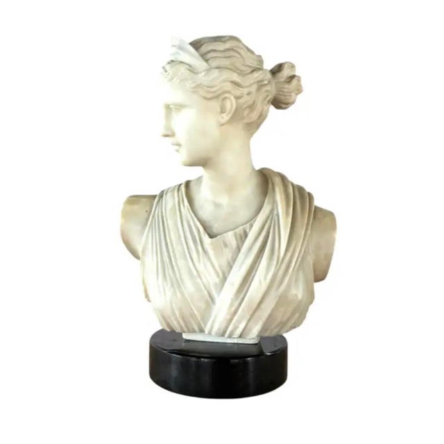 Stone Italian Neoclassical Marble Bust of Diana, 19th Century, Italy Grand Tour For Sale - Image 7 of 14